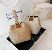 Bolso de cubo de paja para mujer, bandolera de playa Simple, de gran capacidad, a la moda - details 1