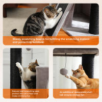 PAWZ Roda Árbol para gatos de varios niveles con poste rascador grueso, dos condominios grandes, torre para gatos de interior, almohadilla rascadora para gatos, casa cama para gatitos, juguetes para gatos - details 4