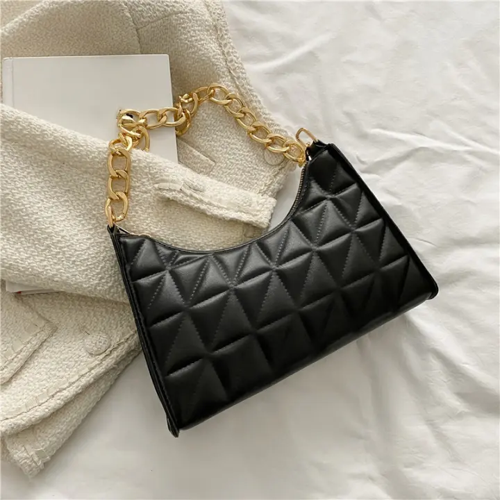 Bolso de hombro Hobo para mujer, bolso de cadena, a cuadros, de moda, avanzado, nueva tendencia - 1