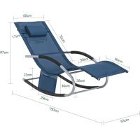 Juego de 2 Tumbonas Mecedora con Almohada y Bolsillo Lateral Estructura de Hierro Malla Transpirable soporta hasta 150 kg Gris OGS28-HGx2 ES - details 6