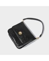 Bolso de mensajero de un hombro, nuevo bolso de axila para mujer, bolso de cuero suave blanco y negro. - details 7