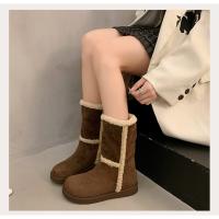 Botas de mujer de punta redonda de felpa,tacón alto,elegantes,invierno - details 9