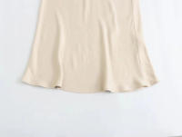 TRAFZA-faldas a la moda para mujer, Falda Midi ajustada con textura de seda satinada sólida, elegante para fiesta, 2024 - details 10