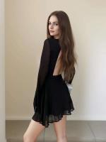 Elegante Vestido Mini de Encaje con Lazo Trasero Moda Femenina para Fiestas - details 3