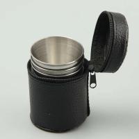 Villa para acampar al aire libre, juego de tazas VIE, suministros para picnic, copas de vino y cerveza de acero inoxidable, cuero PU, 30/70 ml, 4 piezas. - details 16