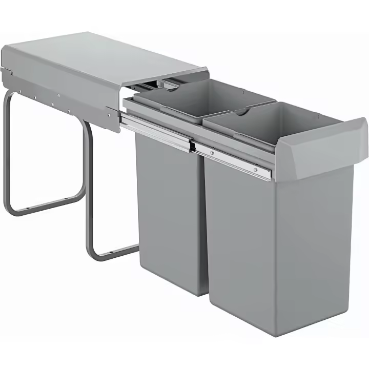 ‎ 46 x 26 x 42 cm Sistema de residuos, Armario min. 30cm, 2 x 15L, Gris - 1
