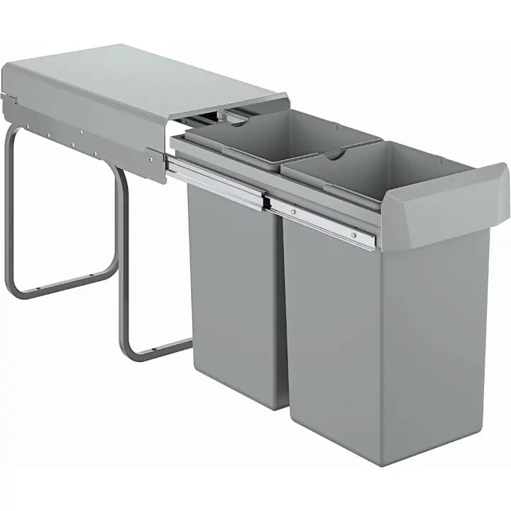‎ 46 x 26 x 42 cm Sistema de residuos, Armario min. 30cm, 2 x 15L, Gris - 1