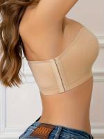 Sujetador de 2 piezas con botones laterales para correr, fitness y yoga, color sólido, talla adulto, tejido transpirable, sin aros, cómodo para llevar a diario. - details 8