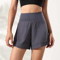 Pantalones cortos deportivos atléticos de cintura alta para mujer, Shorts deportivos de Color sólido para gimnasio, Yoga, entrenamiento, correr, bailar, Golf, tenis, con bolsillo - details 9