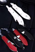 Cuchara 4 en 1, cuchillo, tenedor, abridor de botellas, juego de bolsas plegables de acero inoxidable, juego de villa al aire libre - details 8