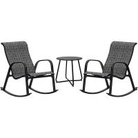 Mecedor de Patio, Resistente a la Intemperie, Ligero, Sillón Relax para Interior, Exterior(Azul, 3PC) - details 29