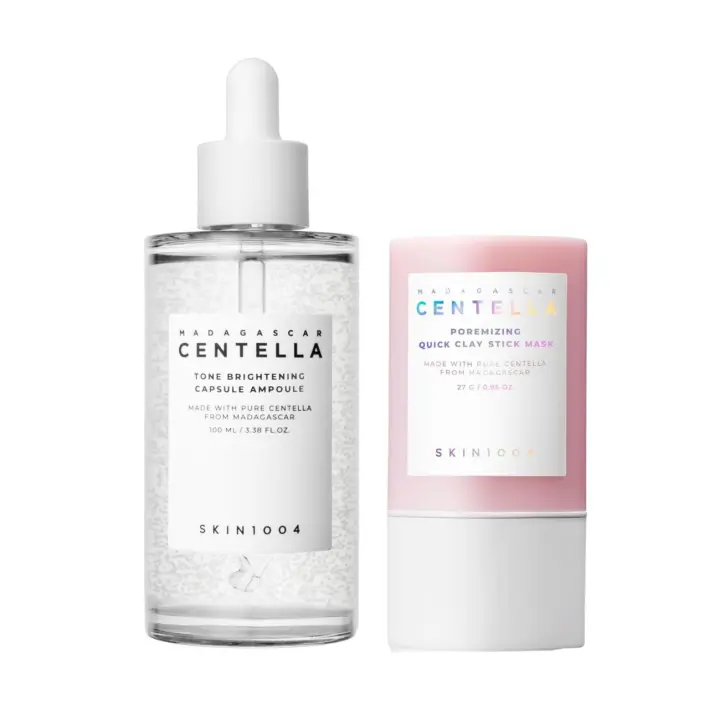 SKIN1004 Madagascar Centella Poremizing Quick Clay Stick Mascarilla y Cápsula Iluminadora de Tono Ampolla 100ml - 1
