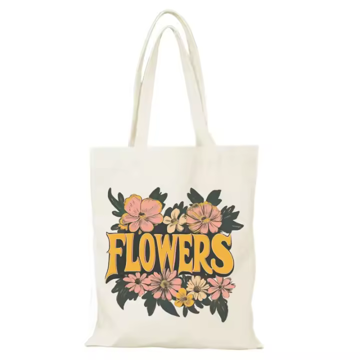 Bolso de mano para mujer, bolsos de flores, bolsos de tela a la moda para mujer, bolso de mano para hombre, bolso de mano para mujer, bolso de compras ecológico, bolso de hombro de lona para mujer - 1