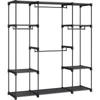 Armario de Ropa de Gran Capacidad Perchero Burro Ropa, 43 x 151 x 166 cm, 4 Secciones para Colgar, con Compartimentos Ideal para Dormitorio, Salón, Lavandería - details 0