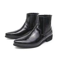 Zapatos de tacón alto puntiagudos informales Chelsea para hombre, vestido, botines de cuero, para hombre - details 0