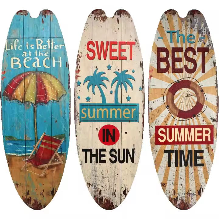 Bienvenido a la Playa Cartel Tropical para Pared Adorno Colgante de Surf para el Hogar de Verano - 1