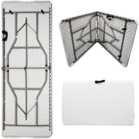 Mesa Plegable Rectangular 180x70x74cm Catering |   Mesa de resina con patas de acero plegables para eventos y terrazas |   Unidad (Blanca) - details 3