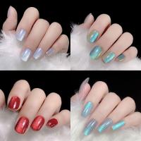 Parche de uñas postizas brillantes de cristal, Ojo de gato, diamante, prensa de uñas acrílicas, uso hecho a mano, 24 unids/lote por caja - details 5