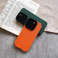 Funda de teléfono de cuero artificial para iphone, color sólido, 12/13/14/15 Pro Max, disponible en una variedad de colores - details 1