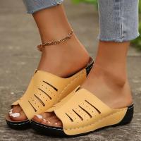 Sandalias grandes de suela gruesa para mujer, zapatos informales de suela plana, Boca de pescado, novedad de verano - details 9