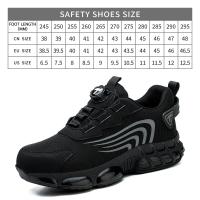 Botón giratorio nuevos zapatos de seguridad para hombres, zapatos de trabajo anti-impacto y anti-piercing, zapatos deportivos de moda para hombres, y seguridad profesional. - details 0