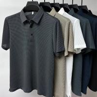 polos hombre manga corta ropa hombre día del padre Nuevos hombres de negocios Casual manga corta hueso flor color sólido POLO camisa moda transpirable cómodo verano versátil top - details 8