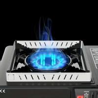 Estufa de Viento Portátil Parrilla de Gas para Exteriores con Escudo del Viento Plegable y Ajustable para Picnics y Camping - details 3