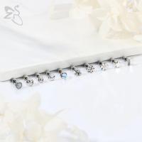 ZS-pendientes de tuerca de acero inoxidable para niños y mujeres, joyería de Piercing de hélice de cartílago, flor linda, mariposa, 1 pieza, 20G - details 3