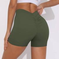 Pantalones cortos de Color sólido para mujer, pantalones cortos deportivos elásticos de cintura alta para Fitness, glúteos color melocotón, pantalones de Yoga para correr - details 26