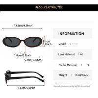 Gafas de sol retro estilo Hong Kong Tendencias europeas y americanas en gafas de sol de moda Gafas de sol con montura ovalada para mujer - details 0