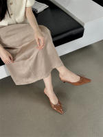 Nuevo arco medio stiletto Muller zapatos bolsa cabeza media zapatillas de las mujeres de gran tamaño de tacón alto zapatos individuales zapatillas geniales - details 12
