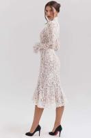 Elegante Vestido de Cautiva con Encaje de Manga Larga Estilo Bodcon Sin Acolchado para Mujeres - details 8