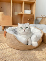 HOOPET-cama para mascotas para las cuatro estaciones, perrera para gato, cachorro, sofá hecho a mano, tejido de bambú, nido acogedor, accesorios para mascotas - details 3