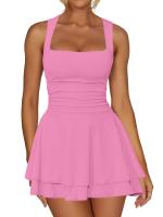 2025 nuevo vestido ajustado sin mangas plisado de verano para mujer - details 6
