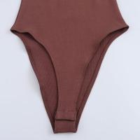 Vestido de una pieza casual ajustado de color sólido con cuello halter para mujer, verano 2025 - details 14