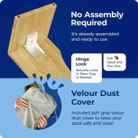 Taburete plegable de bambú para inodoro – Taburete de baño plegable de 7 pulgadas para niños y adultos, color marrón - details 7