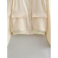 BUNO-Chaqueta Bomber de manga larga de Color liso para mujer, abrigo Vintage con cremallera a la moda, Tops, chaquetas básicas holgadas elegantes para mujer - details 33