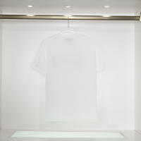 Camiseta Deportiva de Algodón Puro para Hombres Cuello Redondo, Estampado de Logotipo Delantero, Estilo Básico Casual para el Verano - details 1