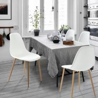 Juego de 4 sillas giratorias de ante para comedor con asiento acolchado, sillas de diseño para salón o cocina, con patas de metal negro, marrón - details 19