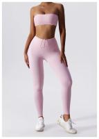 Sujetador deportivo para mujer en color piel anti-deslumbramiento con forro de nylon entretela de fitness ajustado manga larga secado rápido vestido de nylon - details 10