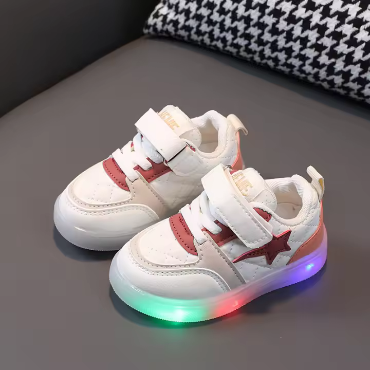 Zapatos luminosos para niños Zapatos de tablero de iluminación para niños Zapatos casuales Zapatos blancos pequeños de 1 a 6 años - 1