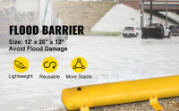 SucceBuy Barrera contra inundaciones, tubos de desviación de agua de PVC de 12 pies de largo x 12 pulgadas de alto, alternativa de bolsa de arena reutilizable para el hogar, garaje, protección eficaz contra inundaciones a prueba de agua - details 0