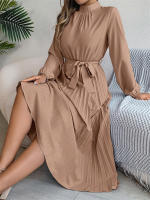 Verano para mujer, elegantes vestidos plisados. ​ ​ de manga larga con encaje y volantes en estilo - details 15