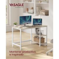 Mesa de Trabajo, 100 x 50 x 76 cm, Estilo Moderno, para Estudio Dormitorio Salón Oficina, Beige Natural y Blanco Perla LWD046L01 - details 34