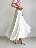 BGTEEVER-faldas elegantes y sueltas para mujer, faldas lisas de cintura alta, faldas Midi de gasa, moda de primavera y verano - details 22