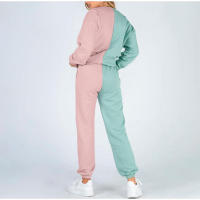 Ropa Deportiva de costura simétrica para mujer, traje de sudadera de dos piezas, traje de moda - details 4