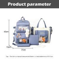 Mochila escolar Kawaii para niños y niñas, bolsa para ordenador portátil, para estudiantes, 5 piezas, 2023 - details 24