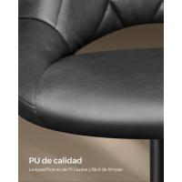Taburete de Bar Juego de 2 Sillas de Cocina con Marco de Metal Estable y Cubierta de Terciopelo - details 16