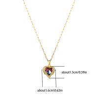 Collar de Lujo Superior con Colgante de Corazón del Mar de Cristal Colorido Acero Inoxidable 316L - details 0