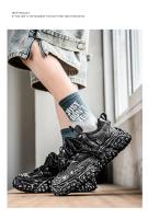 Hombres 2025 primavera y verano nueva malla de moda transpirable deportes ligeros suela suave papá popular versátil zapatos casuales. - details 20